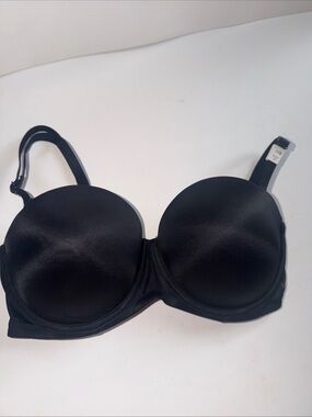 PINK Victoria's Secret Pure Black 34D Wear Everywhere Push Up Strapless Bra VS